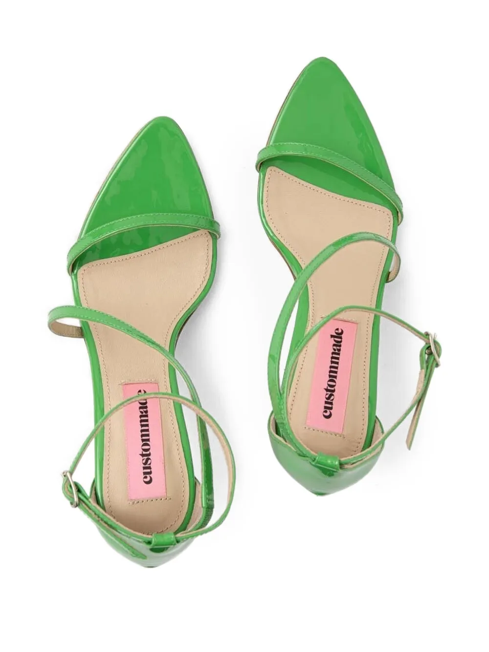 Custommade Sandalen met puntige neus en enkelbandje Groen