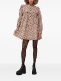Custommade polka-dot ruffled mini day dress - Neutrals