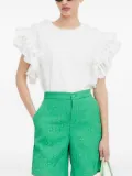 Custommade layered ruffle-sleeve top - White