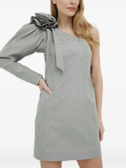 Custommade one-shoulder rosette mini dress