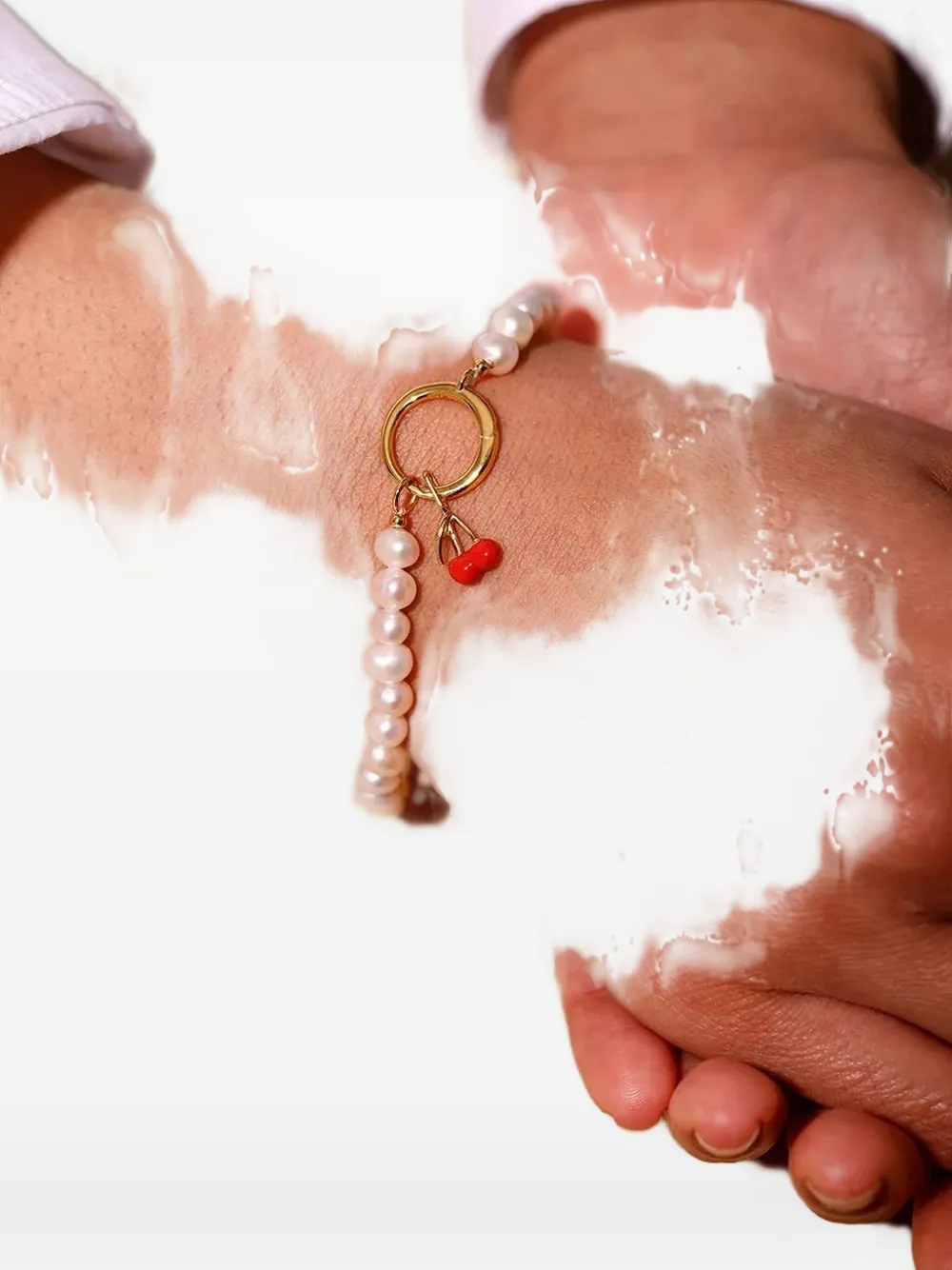 Design Letters Pearl Bracelet In Gold