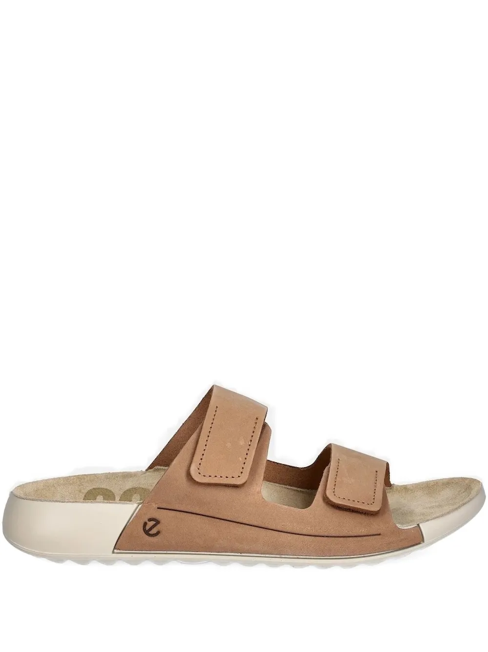 ECCO Cozmo double-strap leather slides Brown