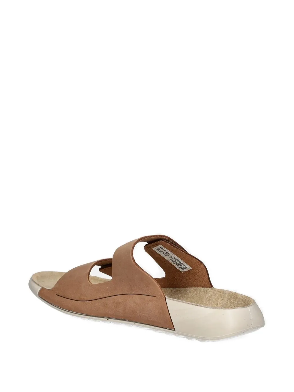 ECCO Cozmo double-strap leather slides Brown