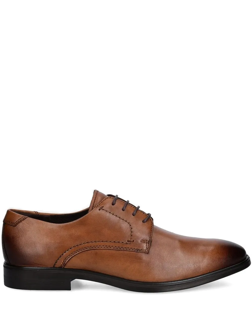 ECCO leather lace-up derby shoes Brown