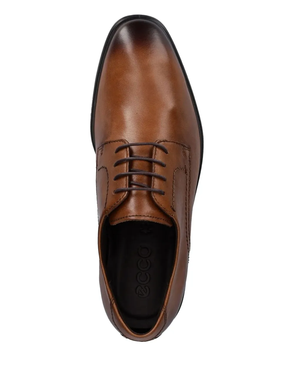 ECCO leather lace-up derby shoes Brown