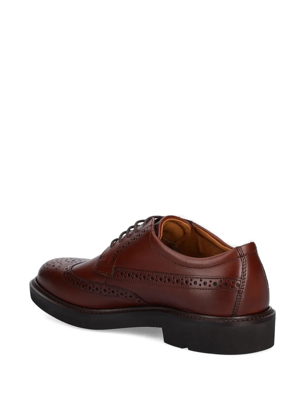 ECCO leather brogue lace-up oxford shoes Brown