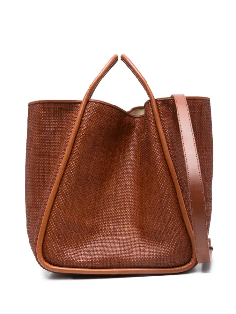 Dragon woven leather tote bag