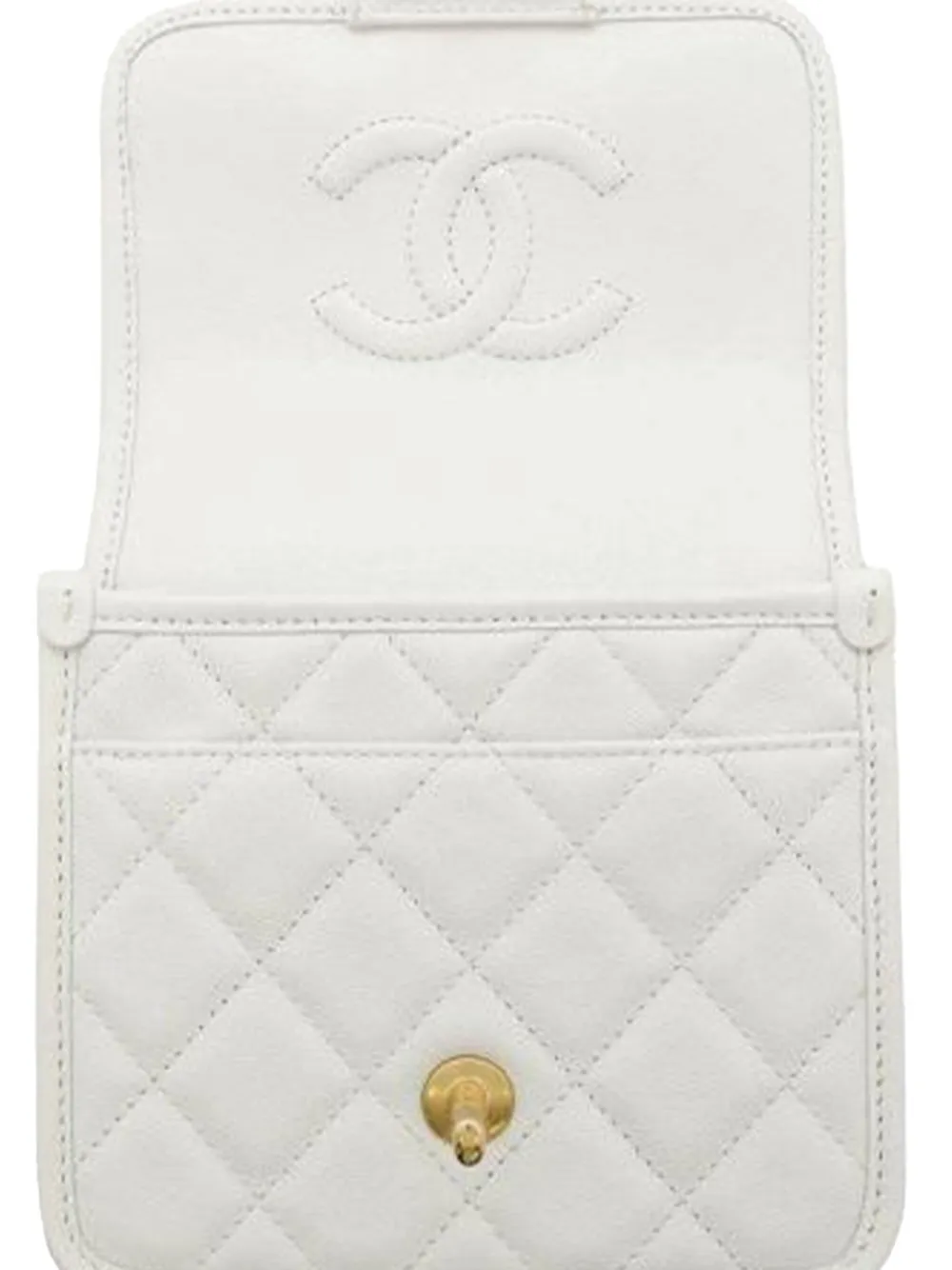 Pre-owned Chanel 2021-2025 Mini Caviar School Memory Top Handle Flap Satchel