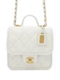 CHANEL Pre-Owned 2021-2025 Mini Caviar School Memory Top Handle Flap satchel - White