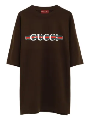 Gucci logo-print Cotton T-shirt | White | FARFETCH