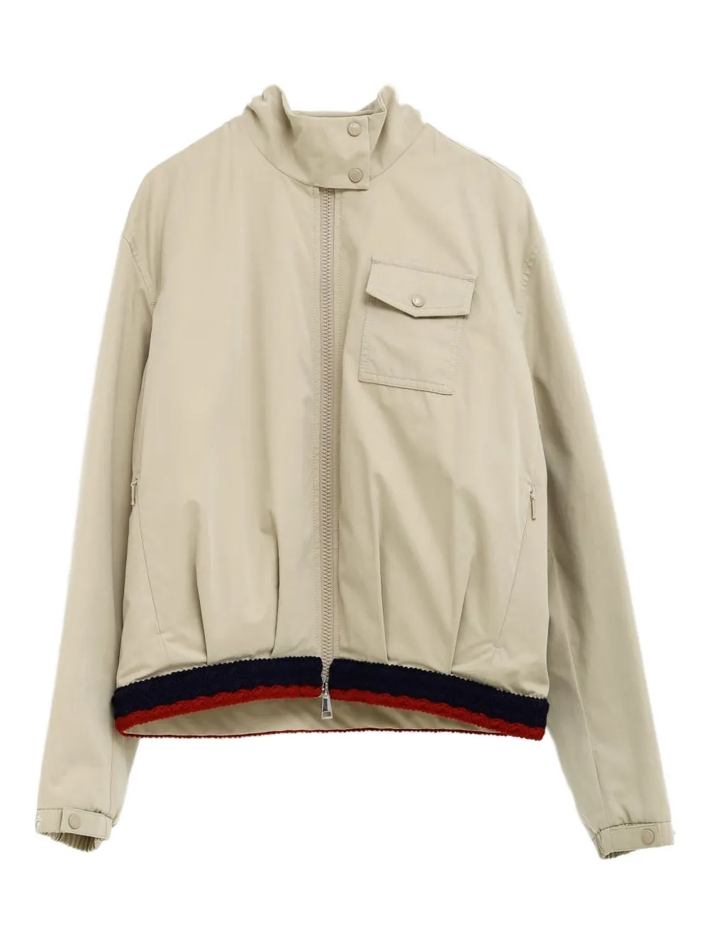 Moncler zip-fastening banded jacket Beige