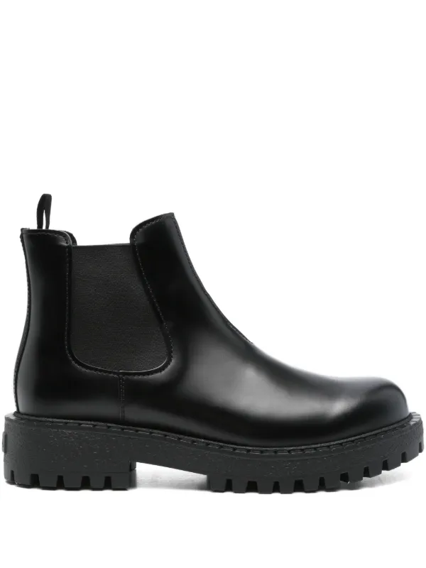 Prada レザー チェルシーブーツ | ブラック | FARFETCH JP