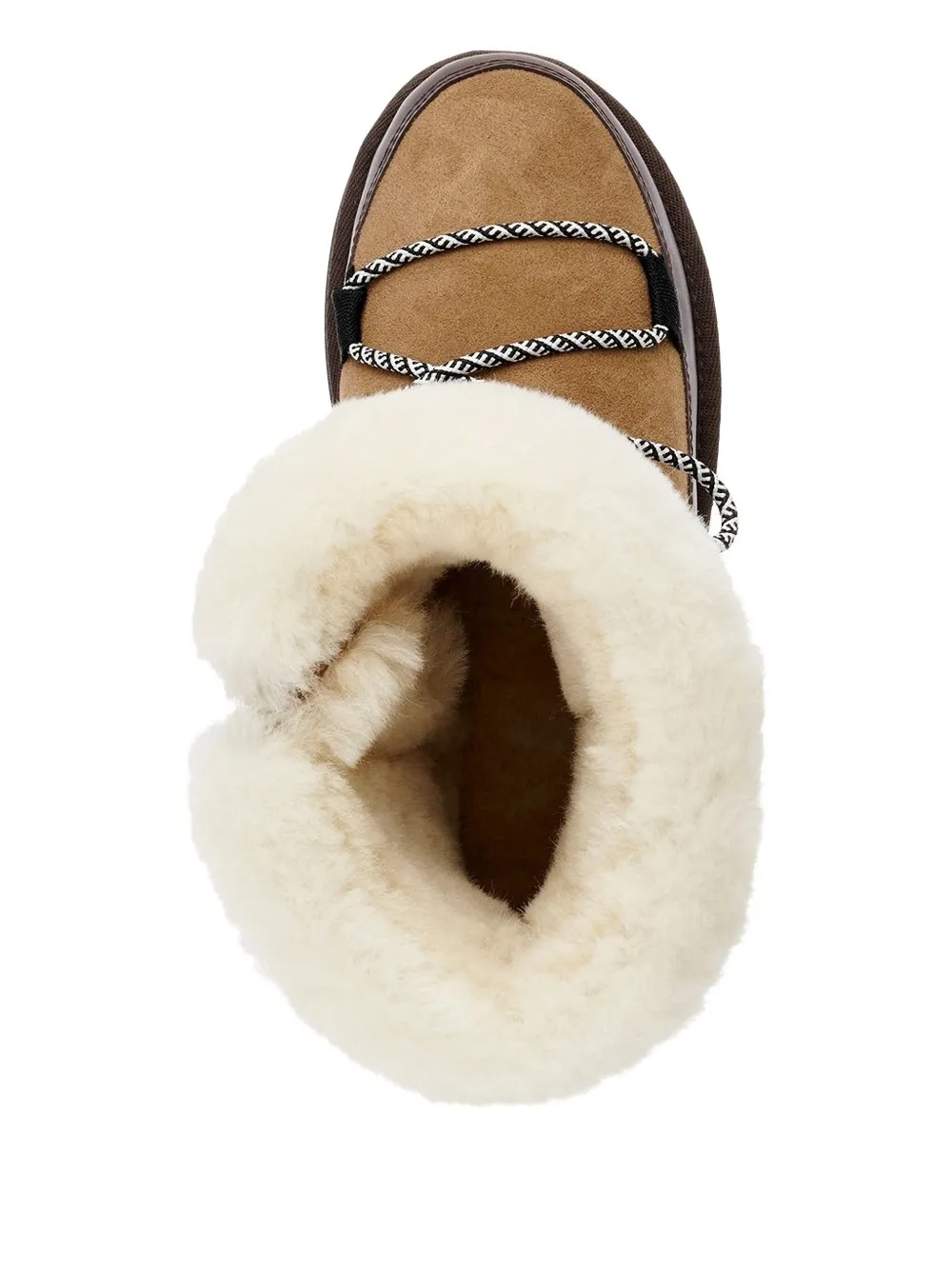 EMU AUSTRALIA Blurred lace-up shearling boots Brown