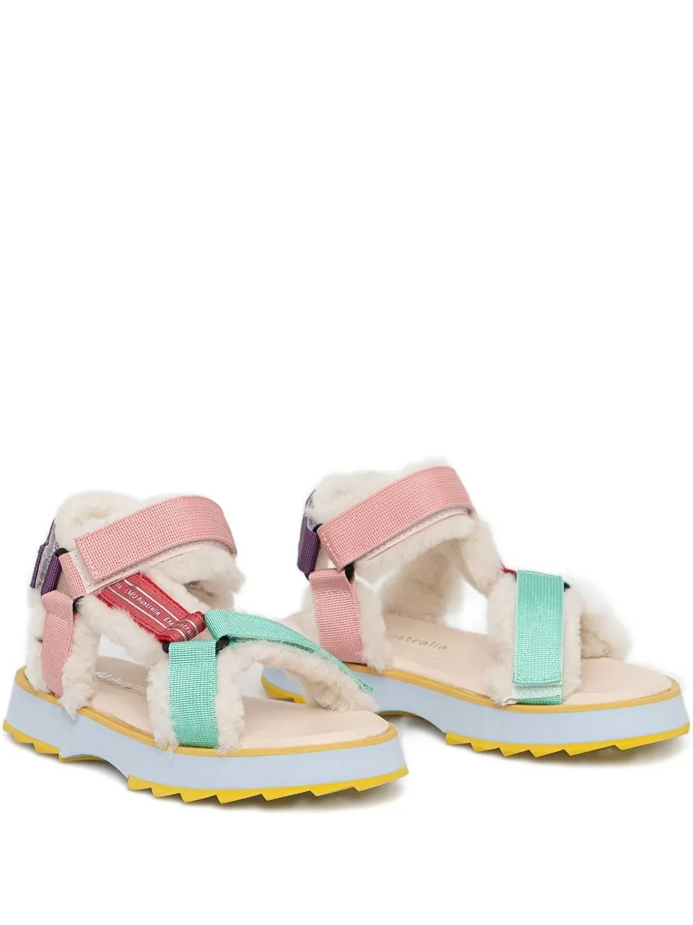 EMU AUSTRALIA shearling flat sandals - マルチカラー EMU AUSTRALIA shearling flat sandals - マルチカラー