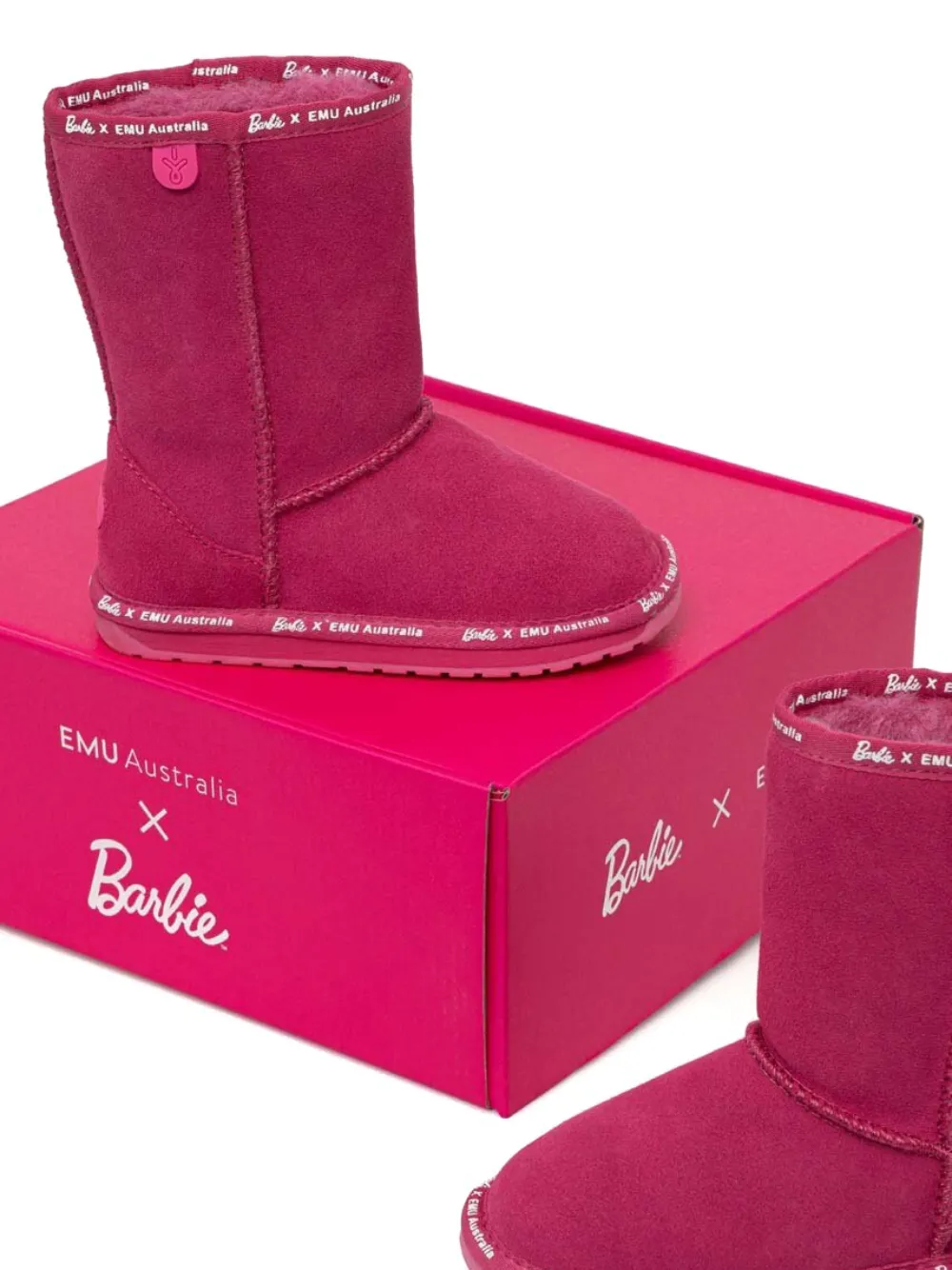 Emu Logo Trim Boots In Pink