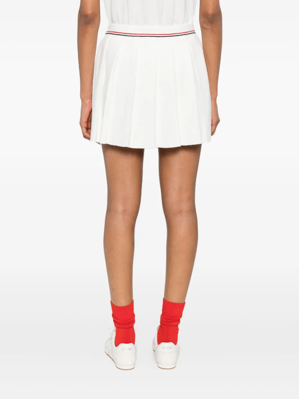 Miu cotton-blend pleated skirt Wit