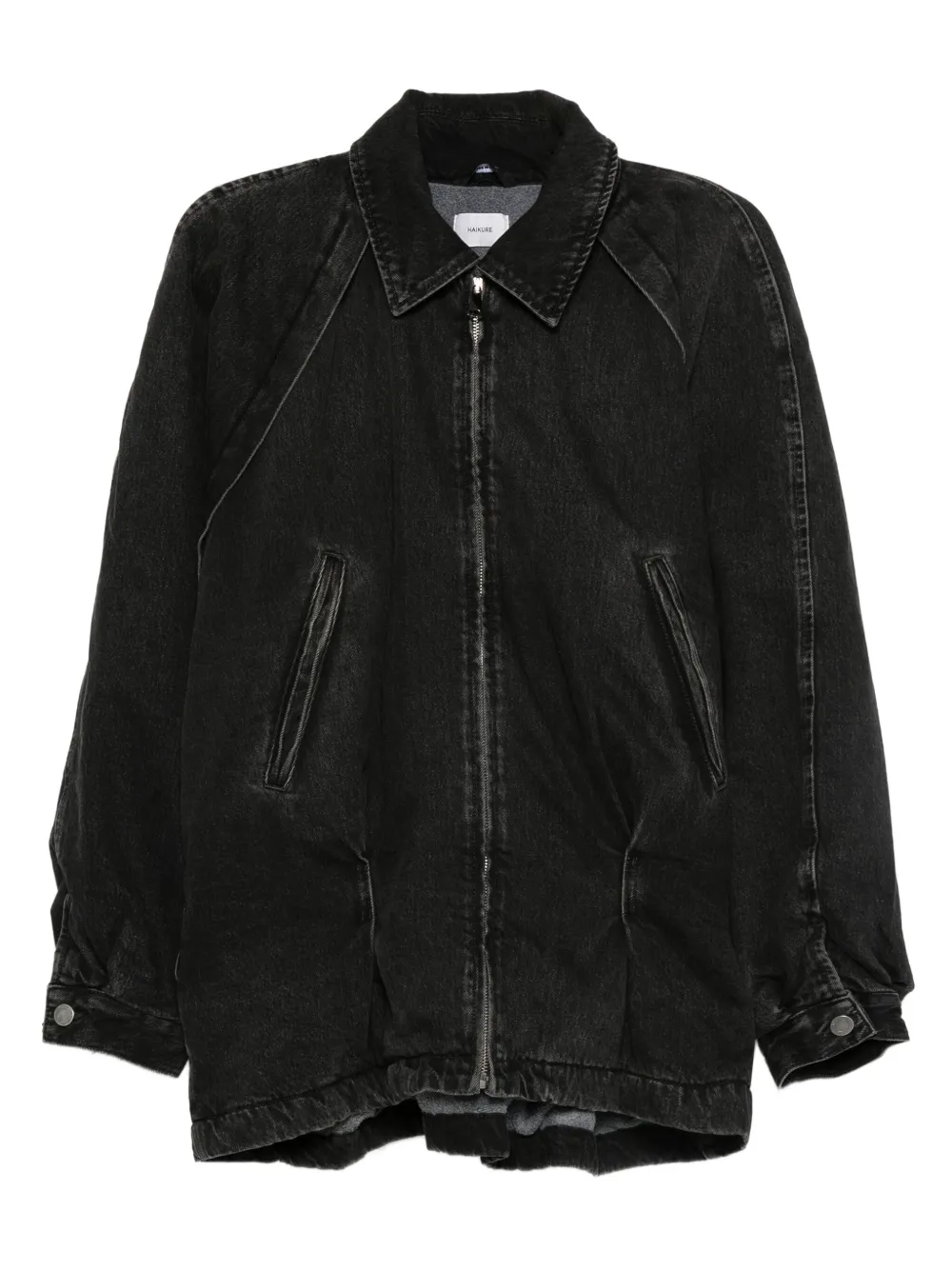 Haikure zip-front denim jacket | Black | Image 1
