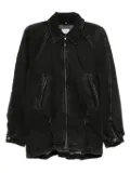 Haikure zip-front denim jacket - Black