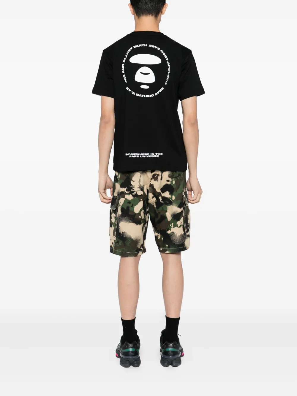 AAPE BY *A BATHING APE T-shirt met print Zwart