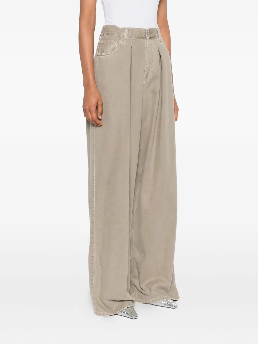 Haikure pleated jeans Beige