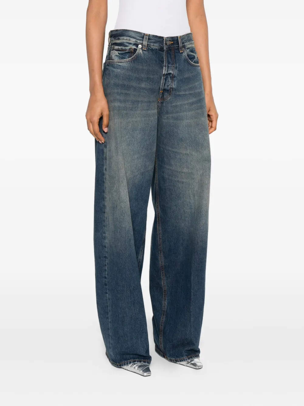 Haikure logo-patch jeans Blauw