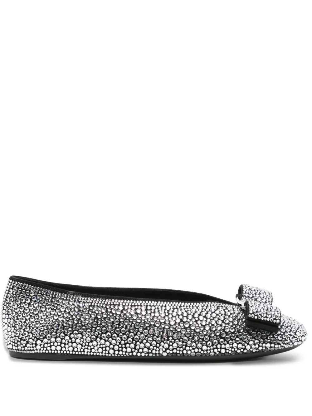 Ferragamo crystal-embellished ballet flat Zwart