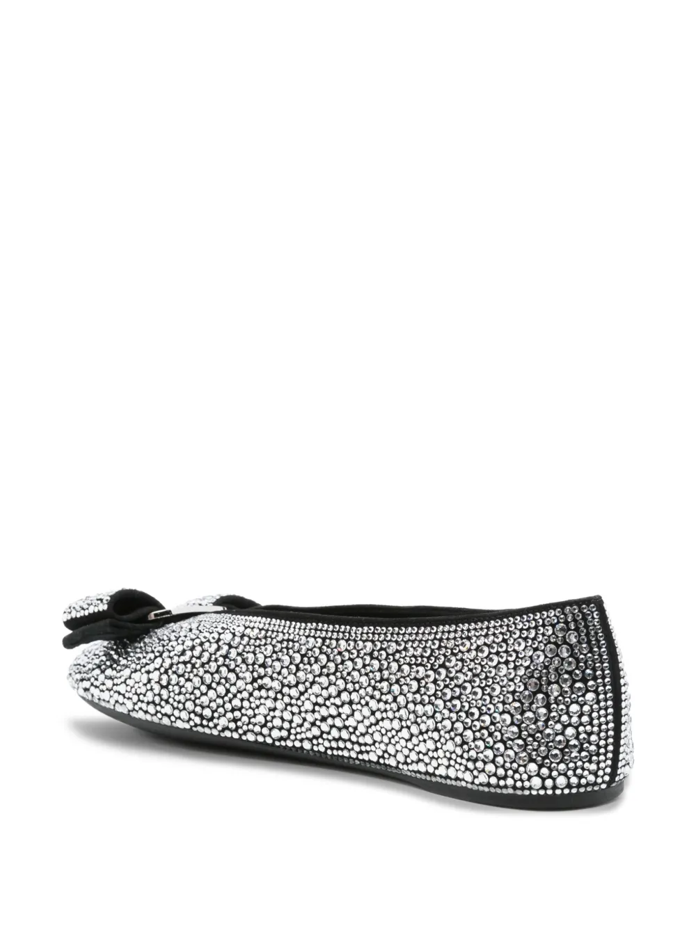 Ferragamo crystal-embellished ballet flat Zwart