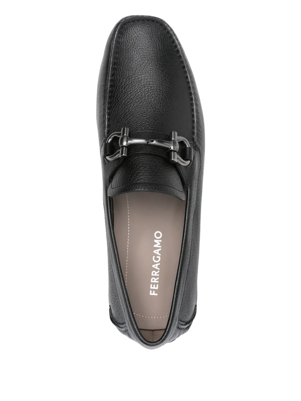 Ferragamo Gancini leather loafers Black