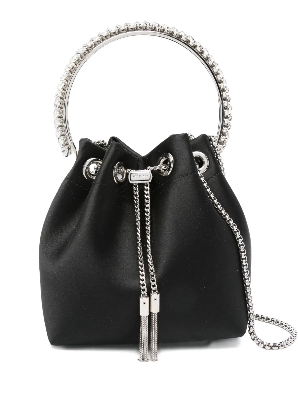 Jimmy Choo Bon crystal-embellished drawstring bag Zwart