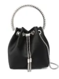 Jimmy Choo Bon Bon crystal-embellished drawstring bag - Black