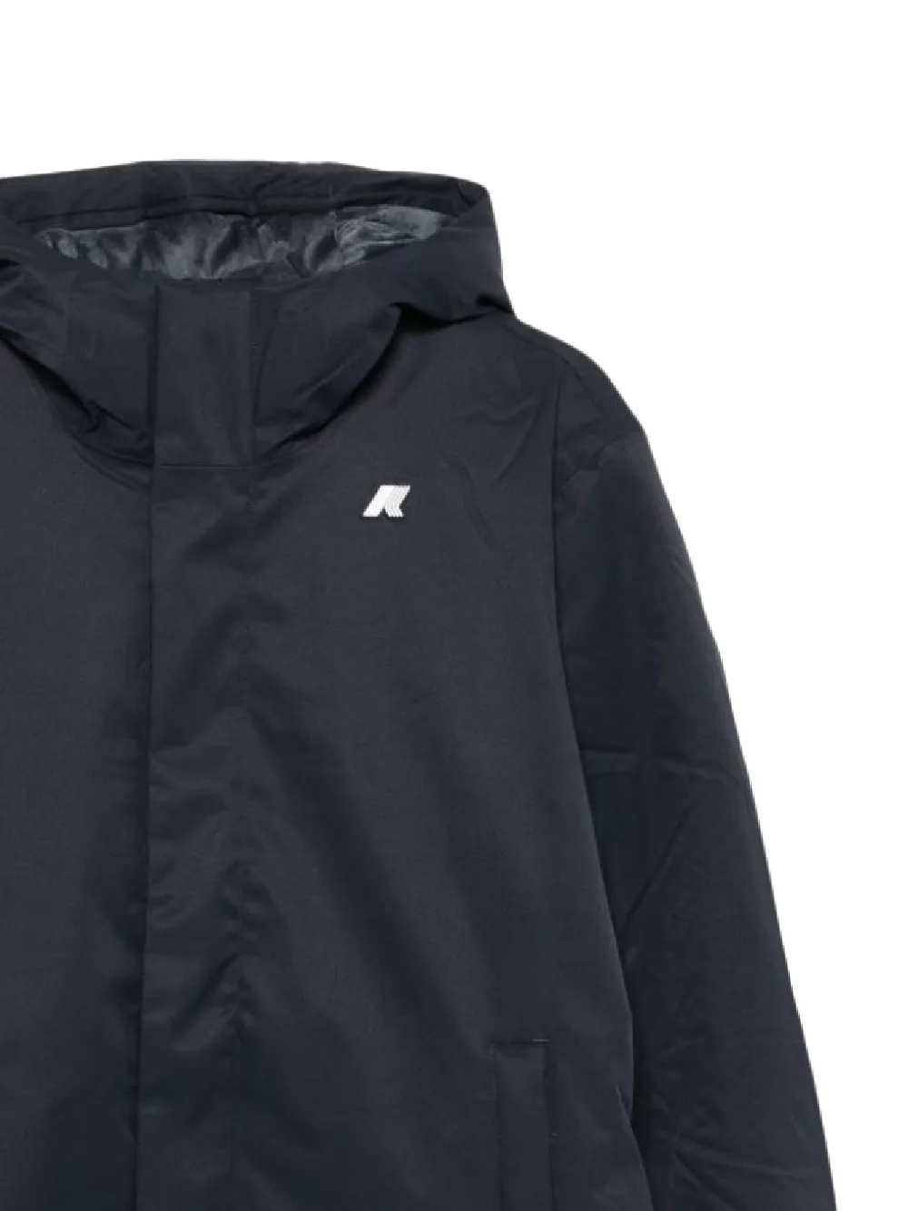 K-Way Gewatteerd jack met capuchon Zwart