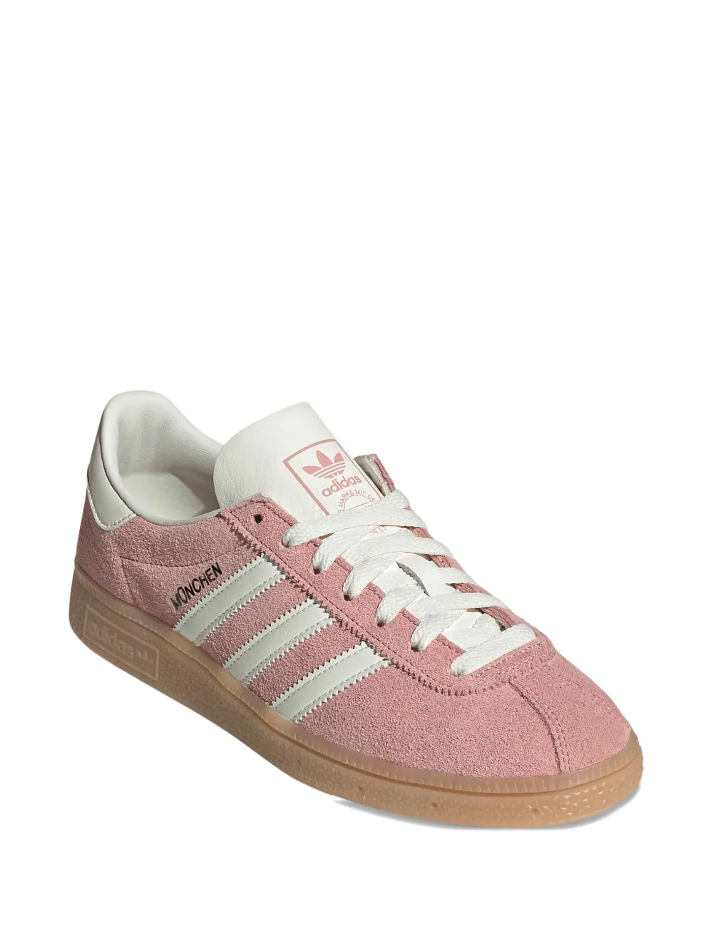 adidas Muenchen suede three-stripe sneakers Pink