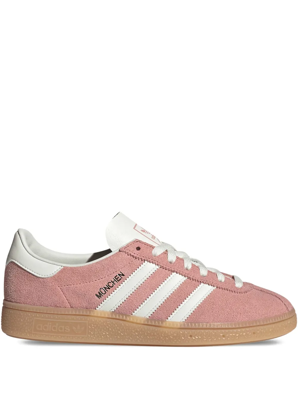 Adidas Muenchen suede three-stripe sneakers Pink