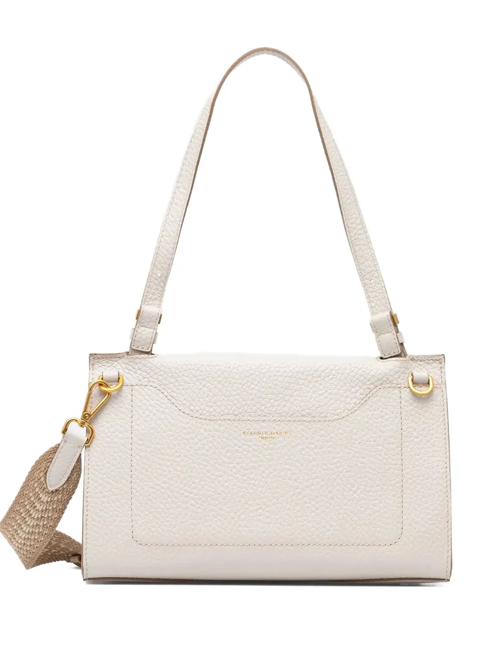 Gianni Chiarini Nicle Leather Shoulder Bag In White