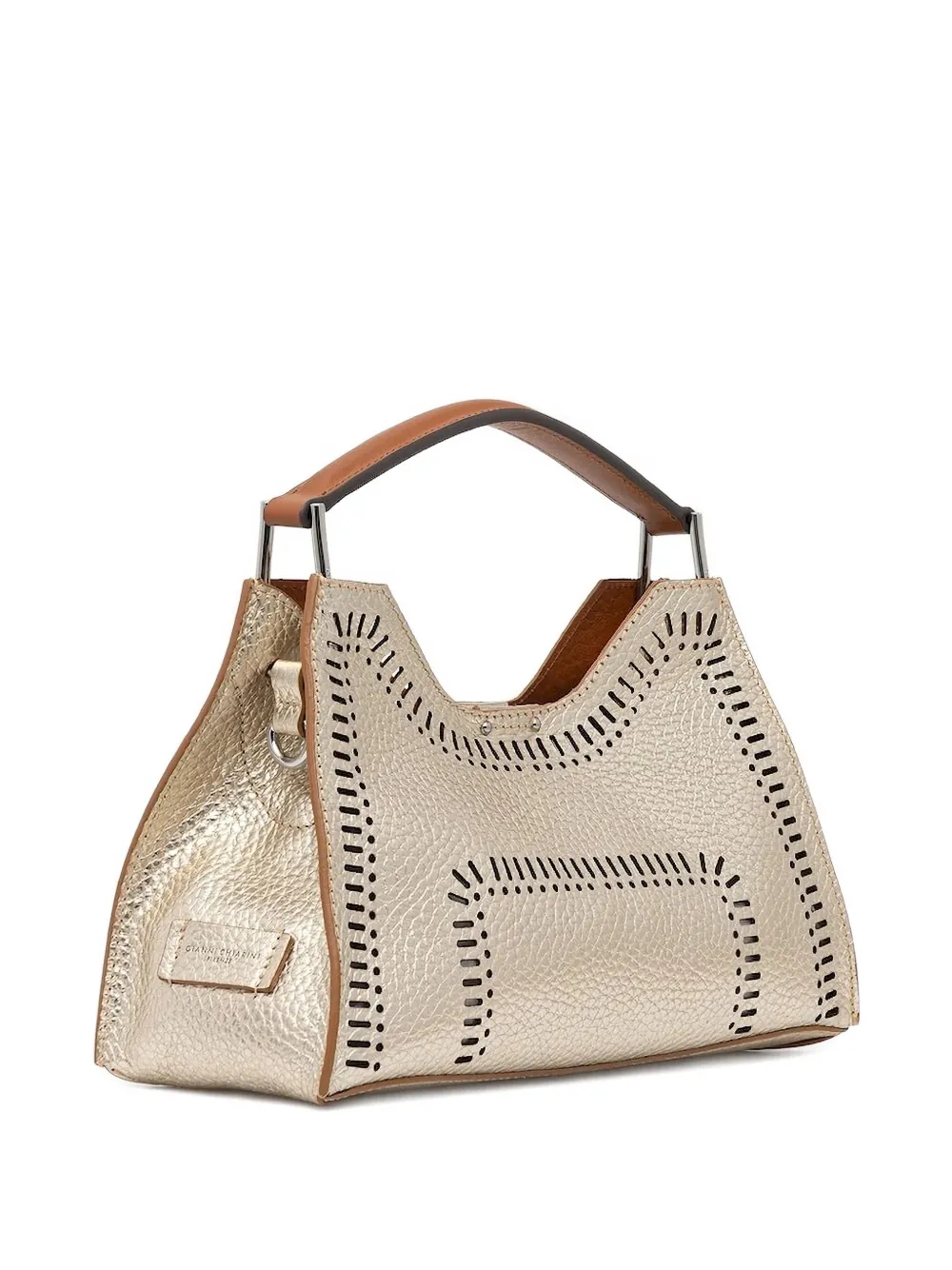 Gianni Chiarini Aurora Metallic Handbag In Gold