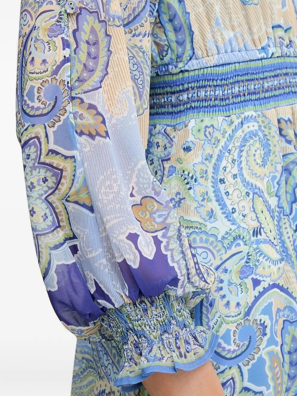 Hale Bob Midi-jurk met print en knopen Blauw