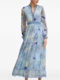 Hale Bob printed button-front midi dress - Blue