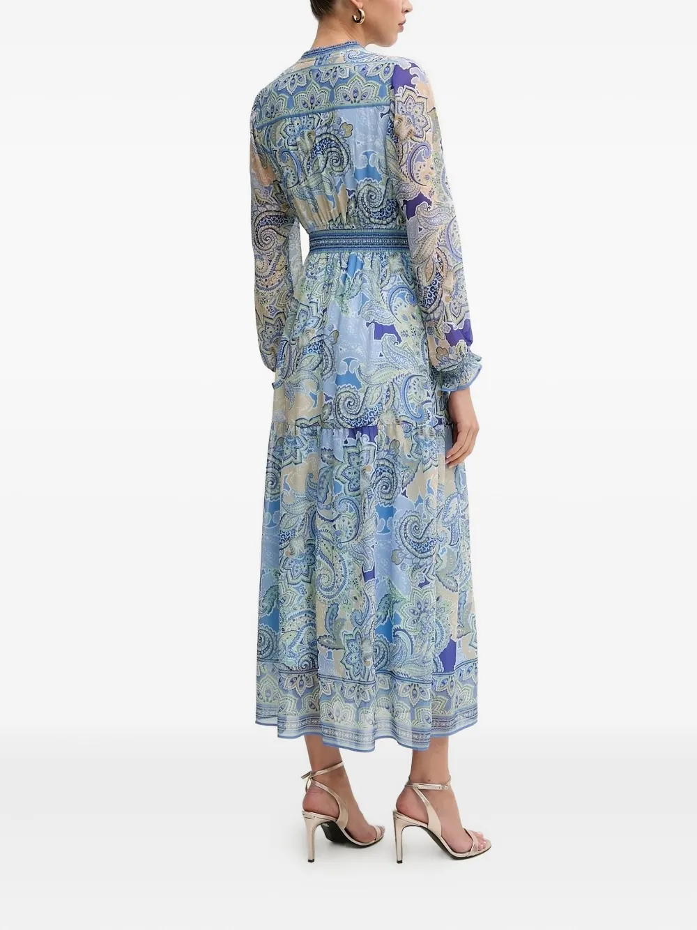 Hale Bob Midi-jurk met print en knopen Blauw