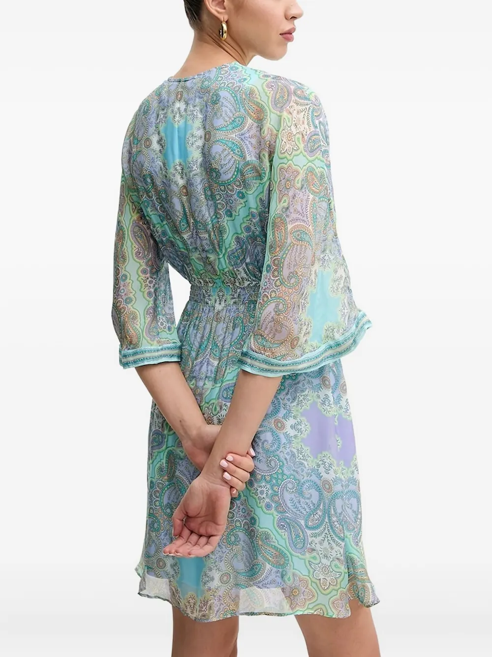 Hale Bob Emerie Paisley-print Mini Dress In Blue