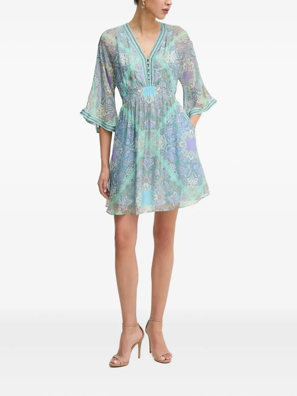 Hale Bob Emerie mini-jurk met paisley-print - Blauw