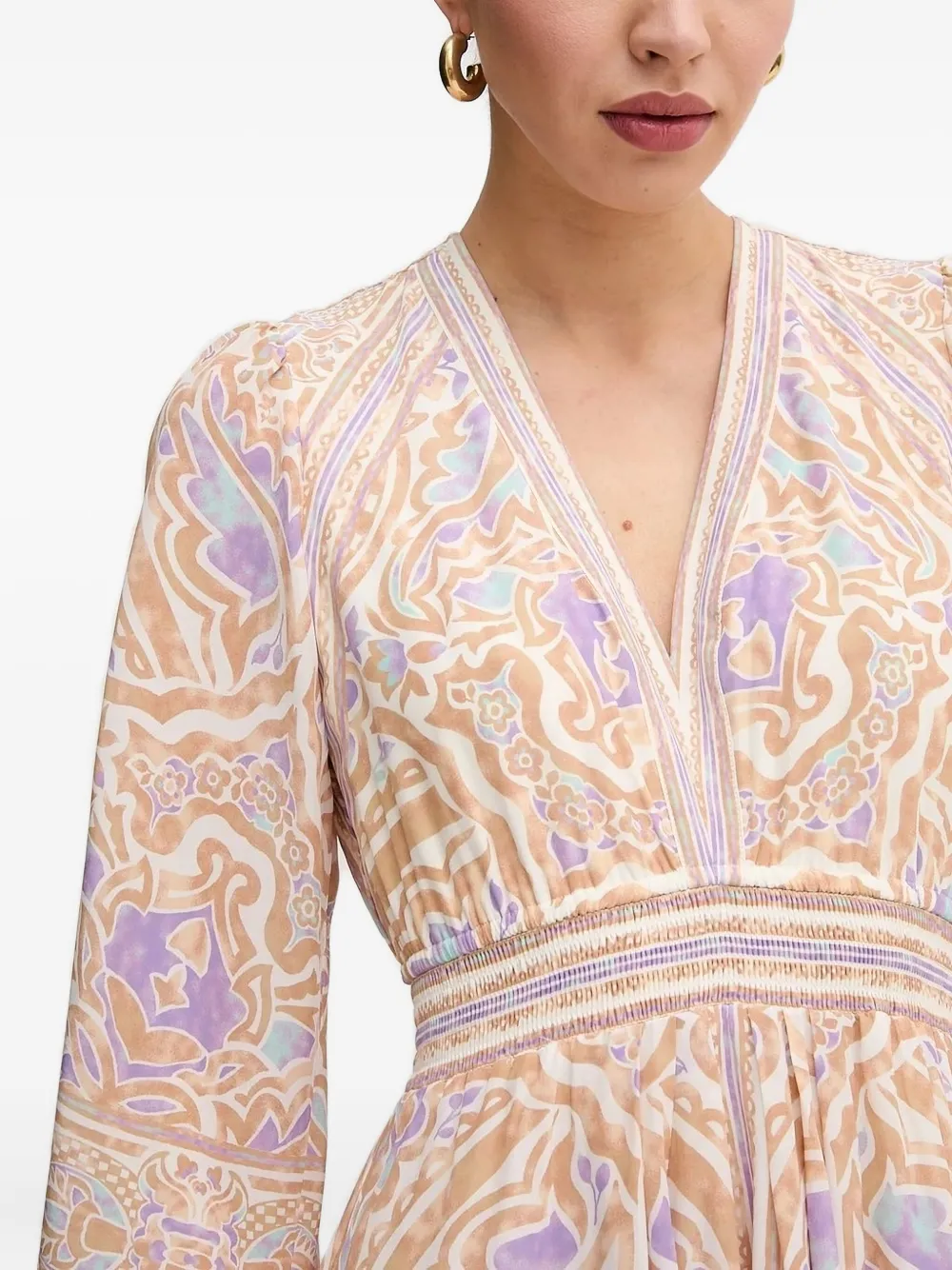 Hale Bob Abby maxi-jurk met V-hals Beige