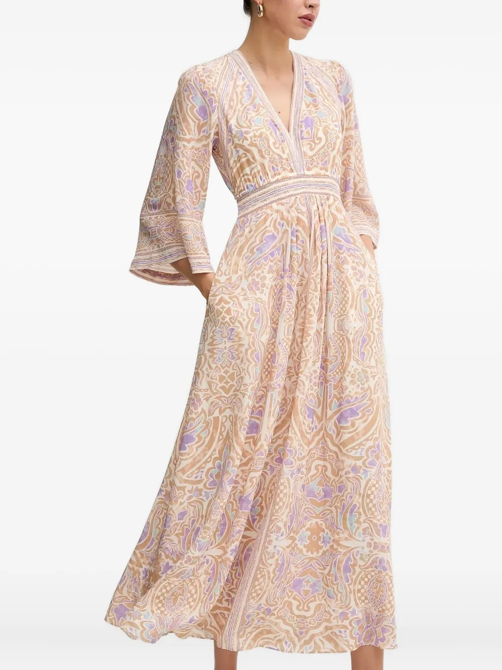 Hale Bob Abby maxi-jurk met V-hals Beige
