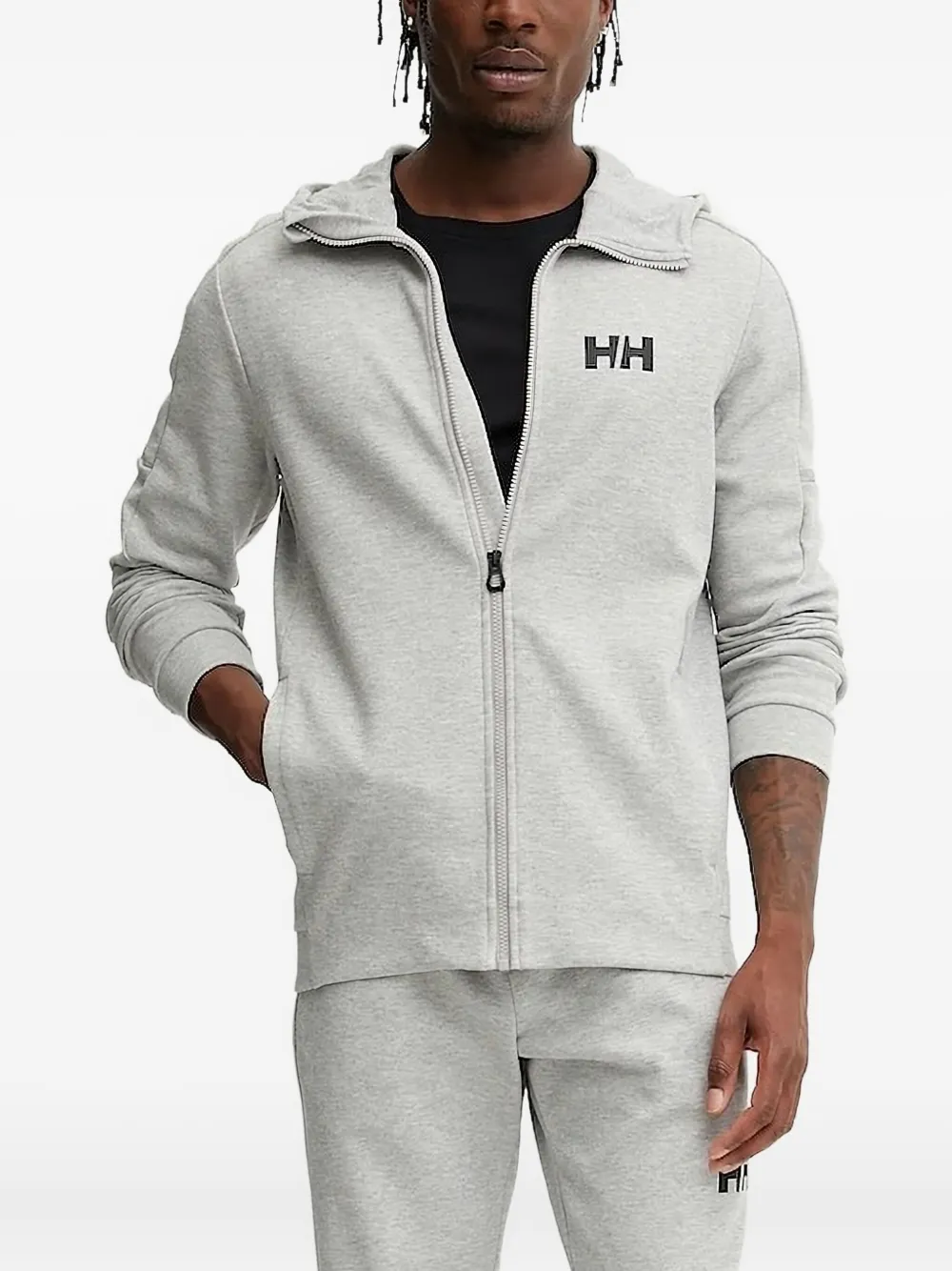 Helly Hansen logo-detail zip-up hoodie Grijs