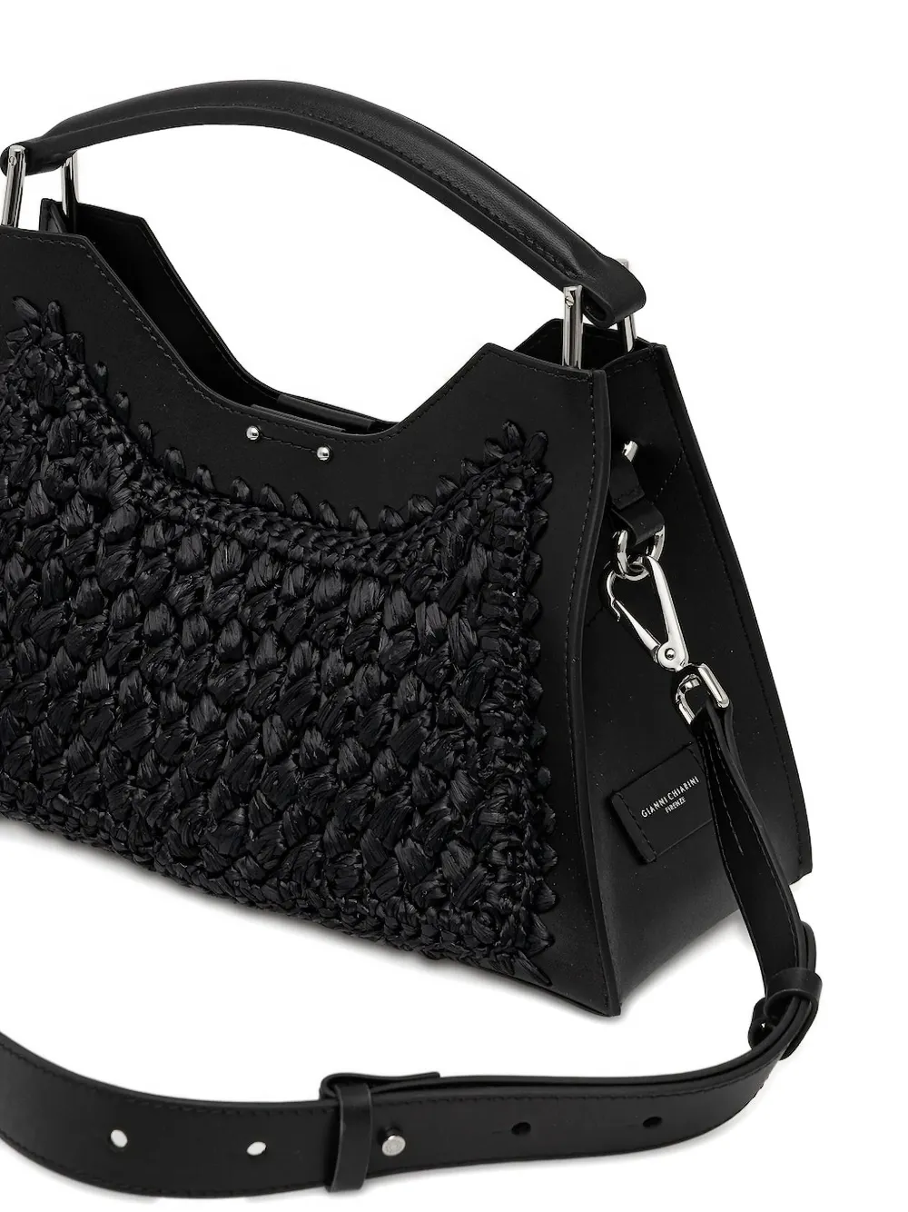 GIANNI CHIARINI Crossbodytas met geweven vlak Zwart