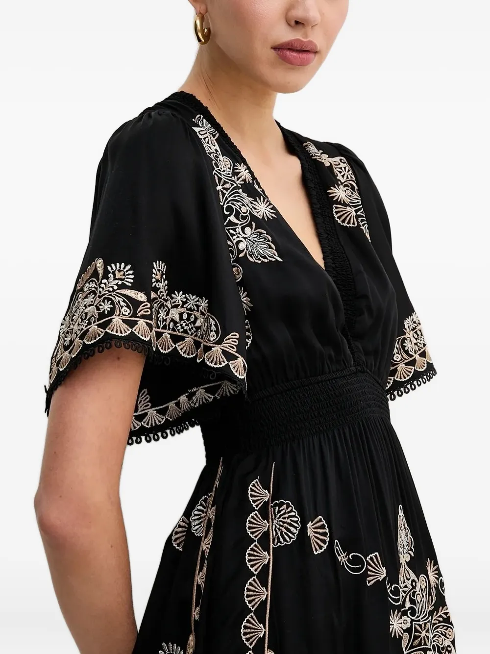 Hale Bob floral-embroidered v-neck mini dress | Black | Image 1