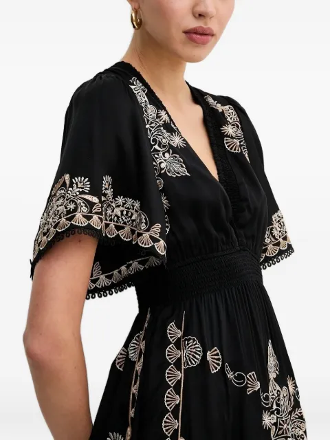 Hale Bob floral-embroidered v-neck mini dress