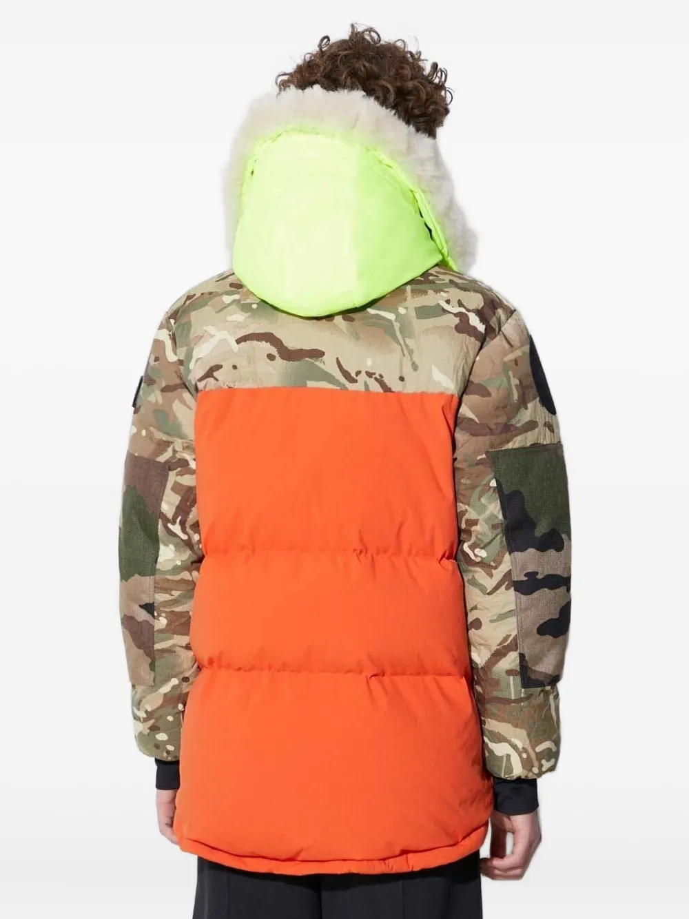Griffin camouflage-paneled puffer jacket Oranje
