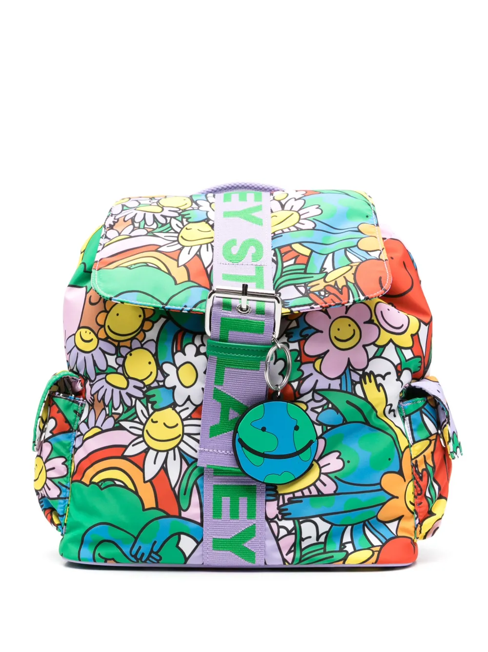 Stella McCartney Kids graphic-print backpack - グリーン Stella McCartney Kids graphic-print backpack - グリーン