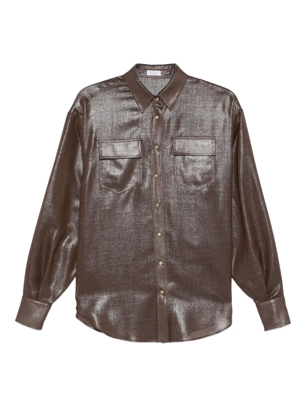 Brunello Cucinelli metallic-finish shirt Bruin