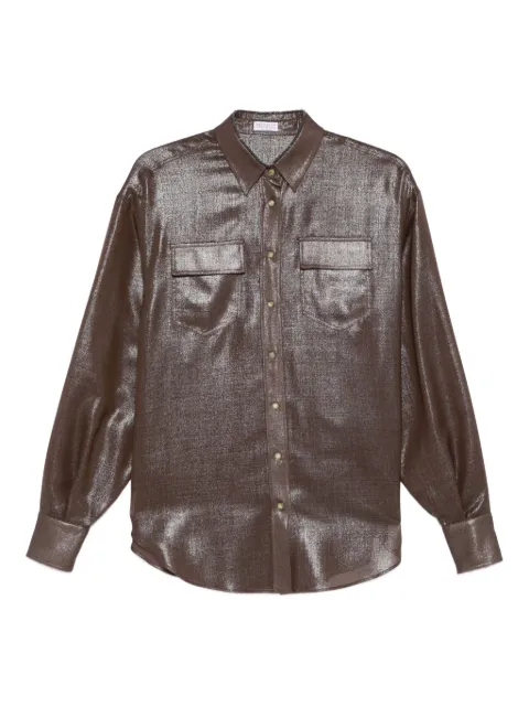 Brunello Cucinelli metallic-finish shirt